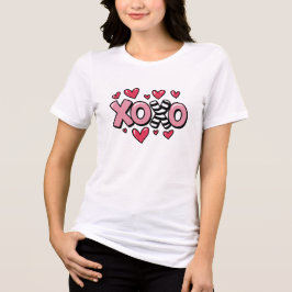 Camiseta Feliz dia dos namorados xoxo branco & vermelho