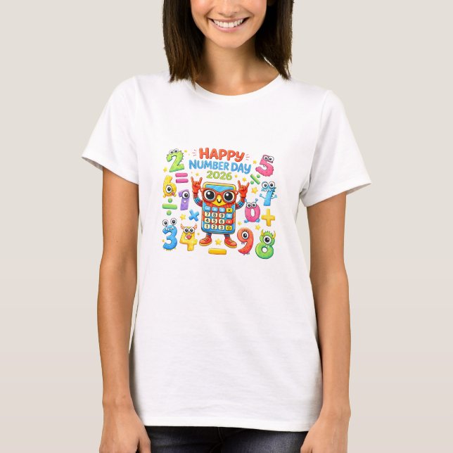 Camiseta Feliz Dia dos Números 2026 Matemática Fof (Frente)
