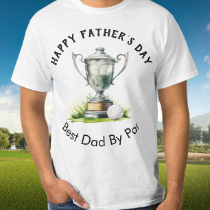 Camiseta Feliz Dia dos Pais Melhor Pai Troféu Par de Golfe