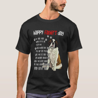 Camiseta Feliz Dia dos Pais St Bernard Pai St Bernard Engra