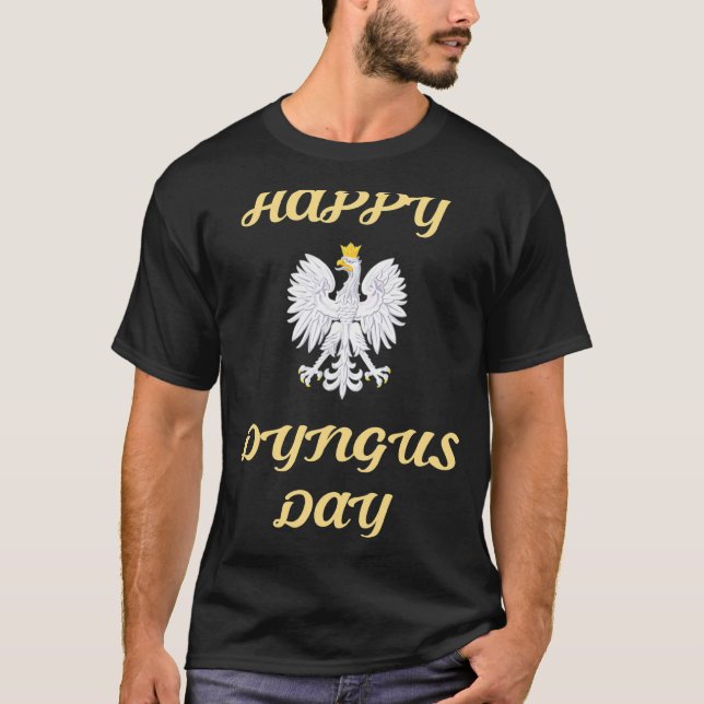 Camiseta Feliz Dia Dyngus Polska águia branca polonesa (Frente)