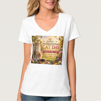 Camiseta Feliz Dia Internacional do Gato | Celebre Nossos F