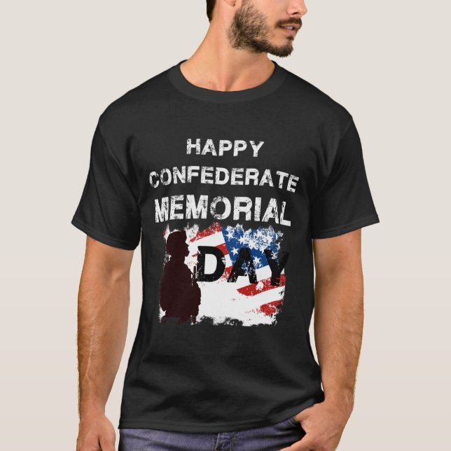 Camiseta Feliz dia memorial confederado (Frente)