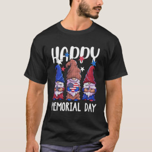 Camiseta Feliz Dia Memorial Gnomo Usa Bandeira Patriota Ame