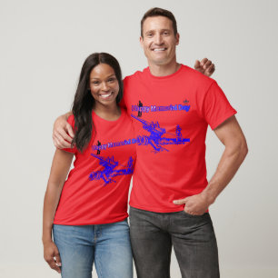 Camiseta Feliz dia memorial vermelho brilhante