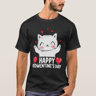 Camiseta Feliz Dia Meowentinos Gato Dia dos Namorados Amor