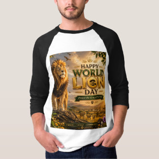 Camiseta Feliz Dia Mundial do Leão |