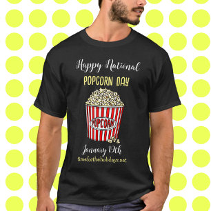 Camiseta Feliz Dia Nacional da Pipoca - 19 de janeiro