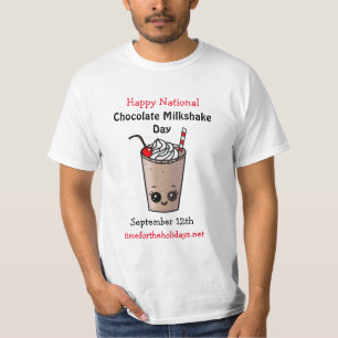 Camiseta Feliz Dia Nacional do Chocolate Milkshake 12 de se