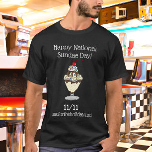 Camiseta Feliz Dia Nacional do Sundae 11 de novembro