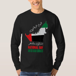 Camiseta Feliz Dia Nacional dos Emirados Árabes Unidos Mapa