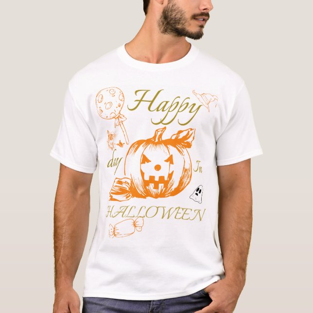Camiseta Feliz dia no Halloween (Frente)