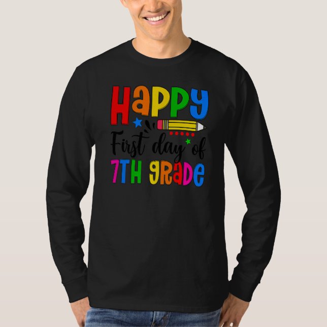 Camiseta Feliz Dia Passado Da Corte Do Sétimo Ano Último Di (Frente)