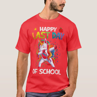 Camiseta Feliz Dia Passado Da Escola Dabbing Unicorn Summer