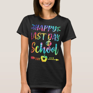 Camiseta Feliz Dia Passado da Escola Estudantes Tie Dye e T
