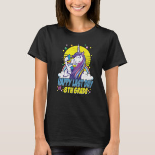 Camiseta Feliz Dia Passado Da Escola Graduação Do Unicórnio