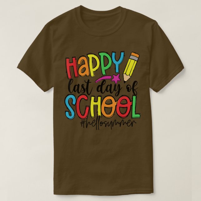 Camiseta Feliz Dia Passado da Escola para Professores Crian (Frente do Design)