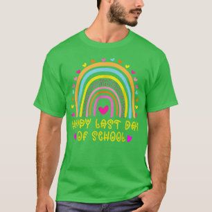 Camiseta Feliz Dia Passado da Escola Professor de Arco-Íris