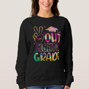 Camiseta Feliz Dia Passado da Escola, Tie Dye Peace Out 8th