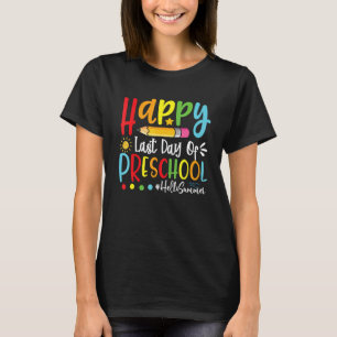 Camiseta Feliz Dia Passado da Pré-escola Olá Professor De V