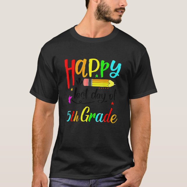 Camiseta Feliz Dia Passado de Professora da Pré-escola Grad (Frente)
