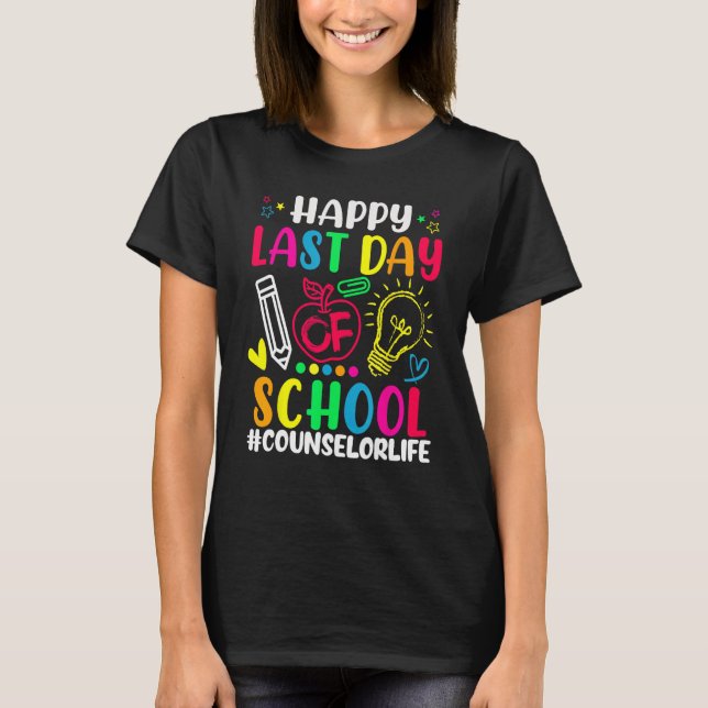 Camiseta Feliz Dia Passado De Professora De Aconselhamento  (Frente)