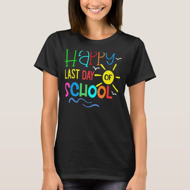 Camiseta Feliz Dia Passado de Professora Engraçada Da Escol (Frente)