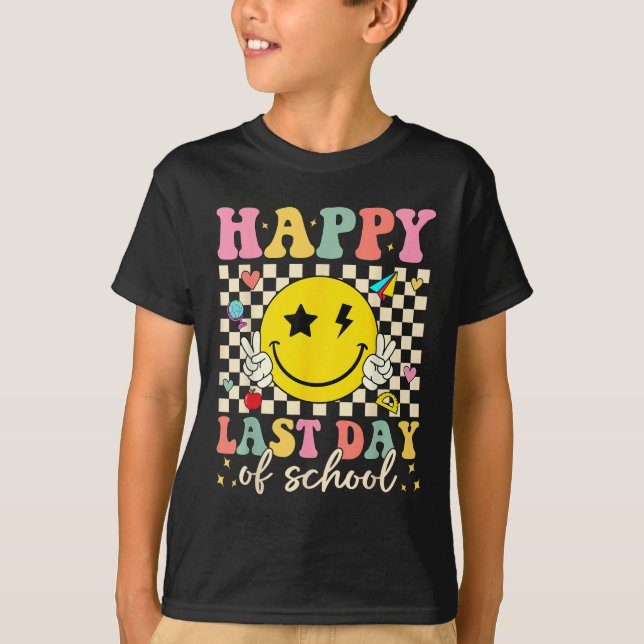 Camiseta Feliz Dia Passado De Professora Que Sorri De Groov (Frente)