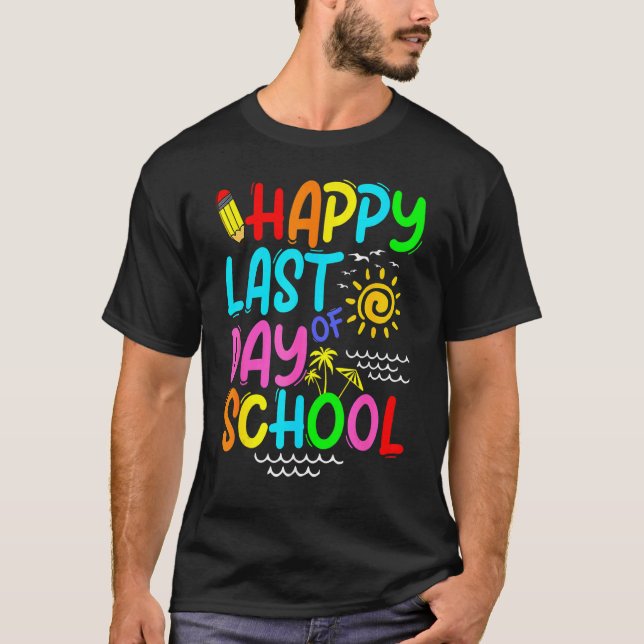 Camiseta Feliz Dia Passado de Professores De Óculos De Sol  (Frente)