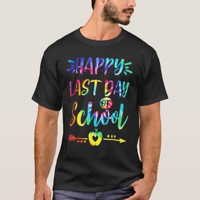 Camiseta Feliz Dia Passado De Professores De Tie Dye Na Esc (Frente)