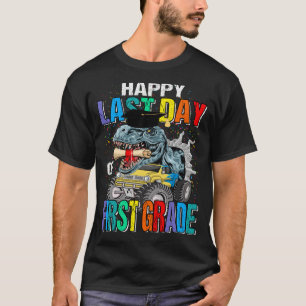 Camiseta Feliz Dia Passado Do Caminhão Monstro Dinosa