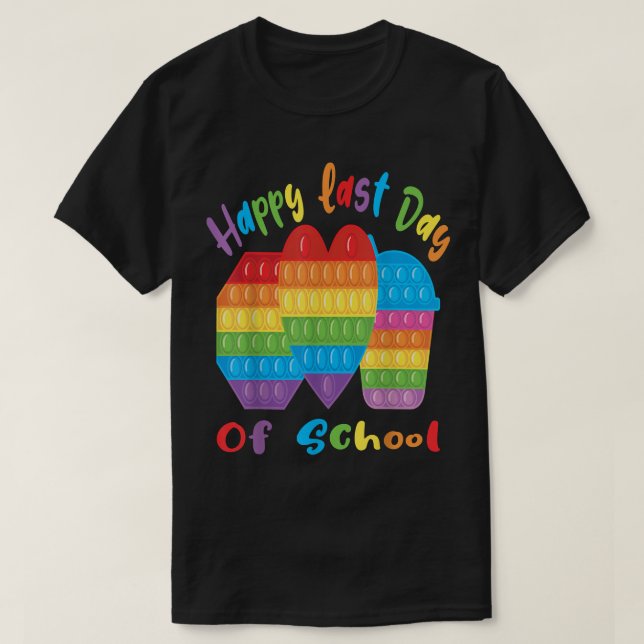 Camiseta Feliz Dia Passado do Pop de Coração da Escola (Frente do Design)