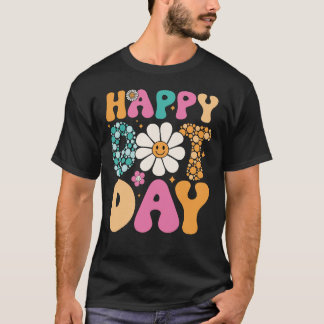 Camiseta Feliz Dia Ponto Hippie Flores Sorriem Rosto