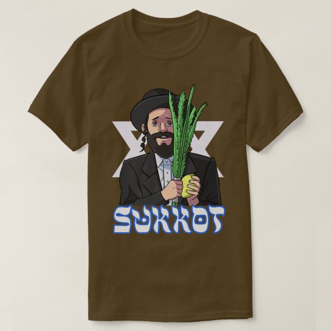 Camiseta Feliz Dia Sukkot Judeu (Frente do Design)