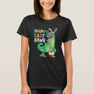 Camiseta Feliz Dinossauro Coelhinho de Eastrawr Meninos Rex