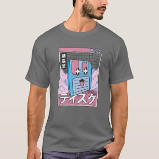 Camiseta Feliz disquete Digital Japão Estilo Otaku Anime