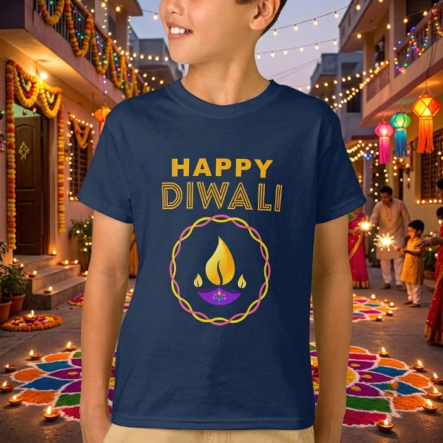 Camiseta Feliz Diwali (Criador carregado)
