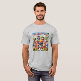 Camiseta Feliz do Dia do Trabalho Gatinhos