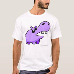 Camiseta feliz do hipopótamo dos desenhos animado