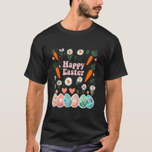 Camiseta Feliz Domingo de Decoração de Caça aos Ovos de Pás