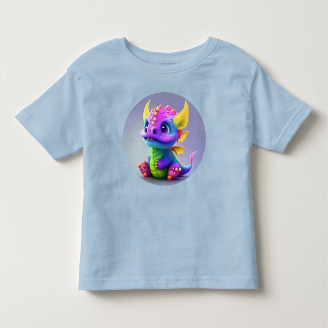 Camiseta Feliz Dragão de Bebê Colorido 12M a 5T (Frente)