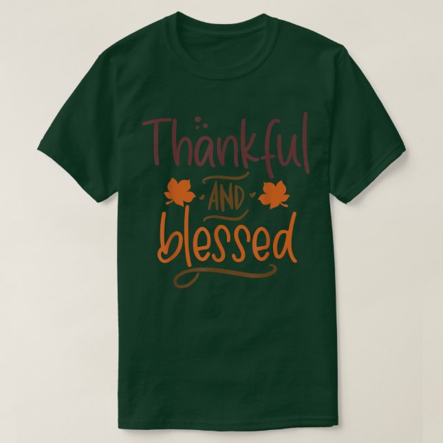 Camiseta Feliz E Abençoado Queda E Outono (Frente do Design)