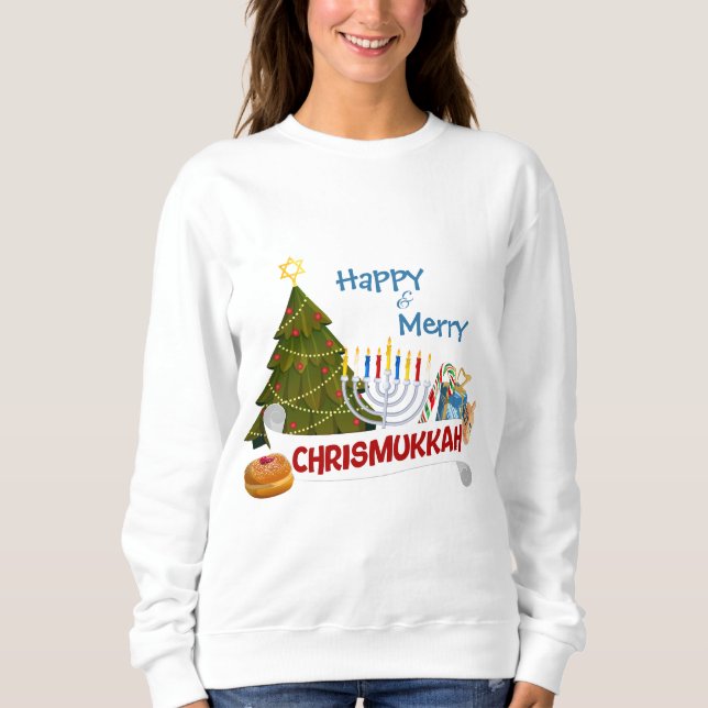 Camiseta Feliz e Alegre Arte de Feriado Inter-religioso do  (Frente)