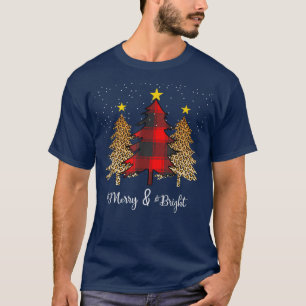 Camiseta Feliz E Árvore Selvagem De Xadrez Leopardo De Nata