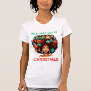 Camiseta Feliz e Bright Black Girl Melanin Sista Natal
