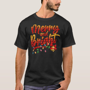 Camiseta Feliz e Bright Christmas Buffalo Red Xadrez