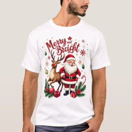 Camiseta Feliz e Bright Christmas Magic