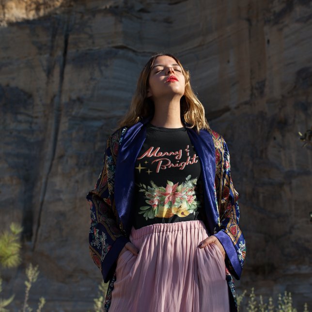 Camiseta Feliz e Bright Engraçadas Mulheres com Aquarela de (Criador carregado)