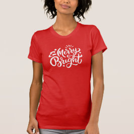 Camiseta Feliz e Bright Modern Red Christmas Bella Canvas
