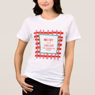 Camiseta Feliz e Bright Personalizado Natal
